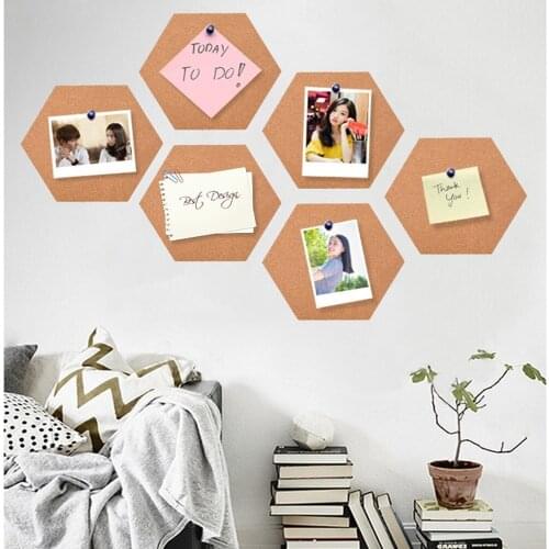 1pcs Hexagonal Cork Sheets Self Adhesive For Photo Wall DIY Mat Coaster Crafts 30x26cm Durable and Sturdy