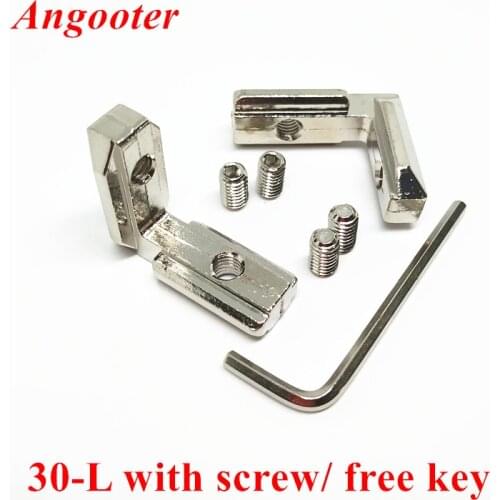 10pcs T Slot L Type Shape Interior Inner Corner Connector Joint Brackets for 3030 Aluminum Profile with slot 8mm with M6 screws