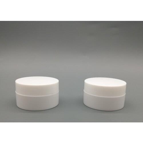 100pcs/lot 10g White plastic jar with hollow bottom, empty cosmetic packaging container for facial cream