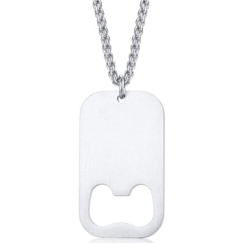 2021 Trendy Jeweiry Stainless Steel Beer Opener Korean Version And Simple Pendant Necklace Can Be Customized Suitable For Men