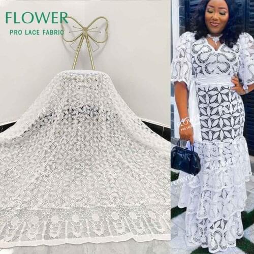White 100% Cotton Dry Lace For Nigeria Women Sewing Wedding Party Dresses Latest Top Quality Swiss Voile Lace In Switzerland