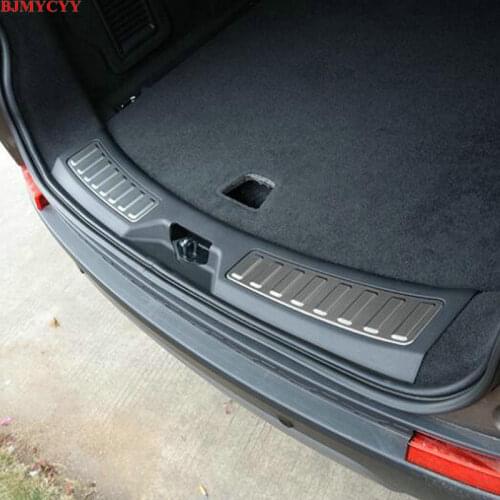 BJMYCYY 2pcs Car Trunk Cover Trim Guard Inner Rear Bumper Protector Silver Stainless For Land Rover Discovery Sport 2015-2020
