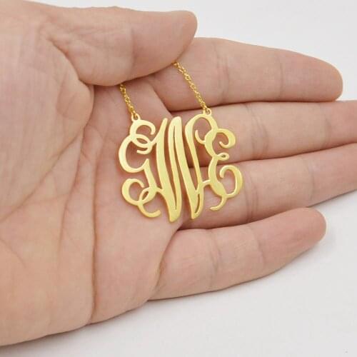 Boho Personalized Monogram Necklace Stainless Steel Chain Rose Gold Color Choker Custom Initials Pendant Necklace Women Jewelry