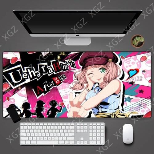 XGZ Music Anime Girl Desktop Large Mouse Pad Big Computer Mousepad Anti-slip Natural Rubber with Locking Edge Gaming Mouse Mat