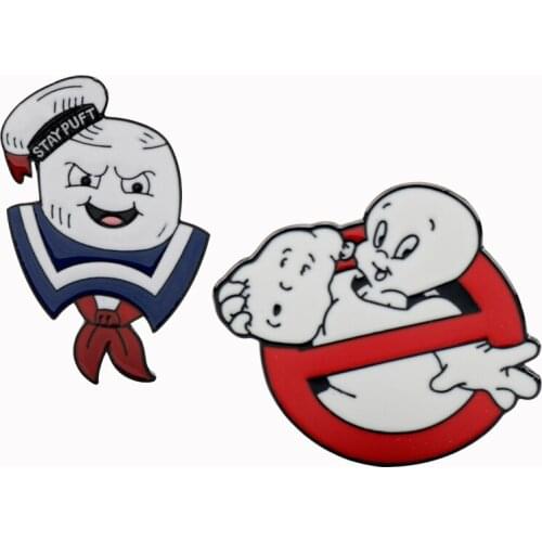 Movie Ghostbusters Enamel Pin Brooch Stay Puft Master Ghost Figure Shape Brooches Jewelry Funny Lapel Pin Badge Gift For Friends