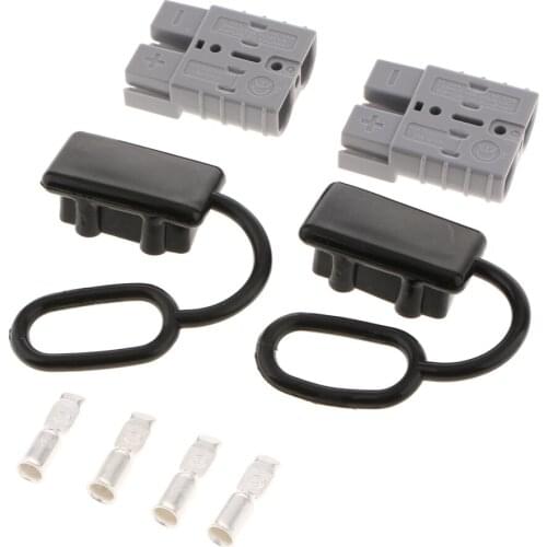 50A Battery Quick Disconnect Connector Plug Kit Trailer Winch Connector Grey