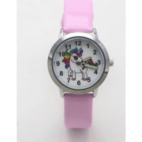 New Arrival High Quality Children Unicorn Color Digital Dial Leather Wristwatch For Boys Girls Gifts Simple Student Kids Watch