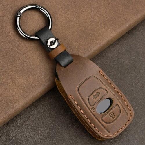 Genuine Leather Handmade Car Key Cover key Case For Subaru Legacy XV Forester Outback Subaru BRZ Key Cover Keyless