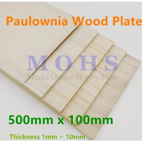 Paulownia wood sheet paulownia plate 500mm x 100mm 1mm ~ 10mm thickness RC airplane building repairing DIY model paulownia wood