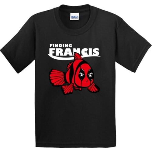 Kids Ugly Deadpool Fish Printed Cartoon Design 100% Cotton T Shirt Boys/Girls Short Sleeve Tops Children Cute T-Shirt,GKT058