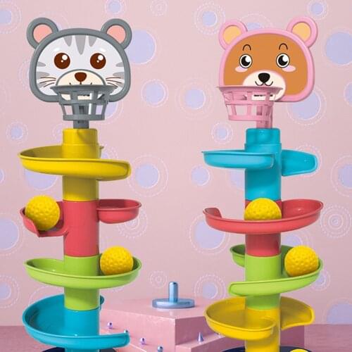 Rolling Ball Pile Tower Puzzle Baby Rattle Toy Rotating Track Educational NewbornToy Bildungs Spielzeug Geschenke