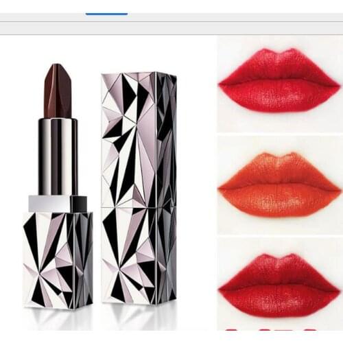 30Pcs/Lot Two Sides Tricolor Lipstick Waterproof Durable Moisturizing Matte Black Diamond Plump Lip Gloss Makeup Tools HA2424