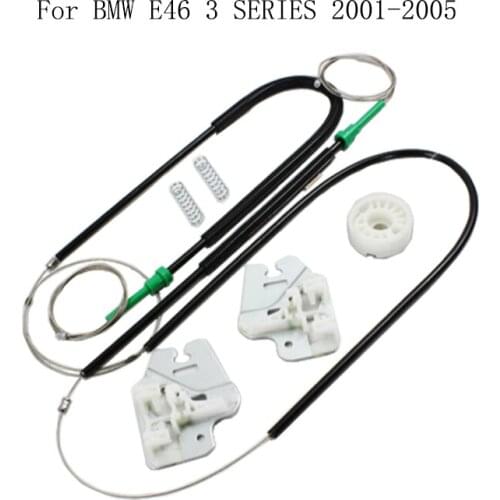 For BMW E46 3 SERIES 2001-2005 Power Electric Window Regulator Window Lifter Repair Kit Set With Metal Slider Front Left Right