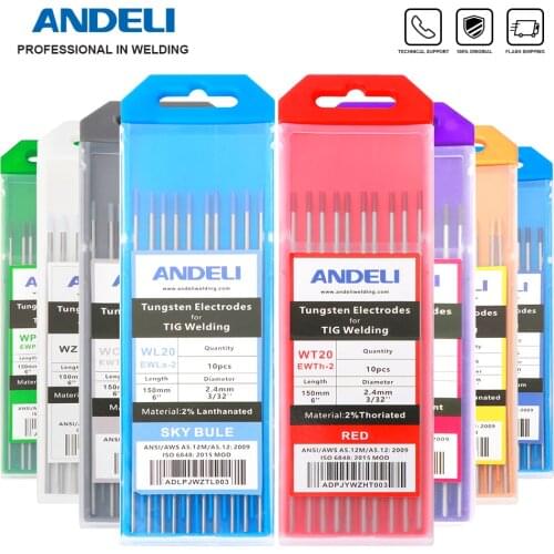 ANDELI Tungsten electrode Electrodes Welding Rod 1.6 2.0 2.4 3.2mm WT20 WC20 WL20 WL15 WZ8 WP WY20 WR20 for Tig Welding Machine