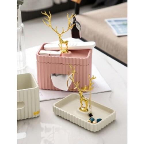 European-style Golden Elk Tissue Box Dining Table Resin Decoration Living Room Coffee Table Home Decoration Pumping Paper