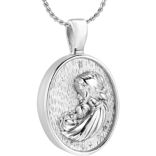 Cremation Jewelry Baby in Mom Arms Heart Urn Necklaces for Ashes Memorial Keepsake Necklace for Women Baby
