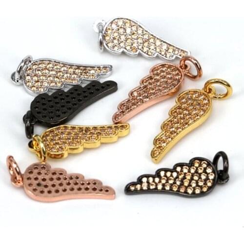 Fashion Micro Pave Angel Wing Pendant CZ Angel Wing Charm Angel Wing Necklace Bracelet Hand Chain
