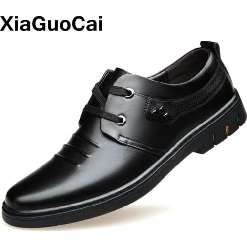 Spring Autumn Men Shoes British Business Dress Footwear Flat Soft Comfortable Quality Luxury Leather Casual Shoe Middle-aged Men