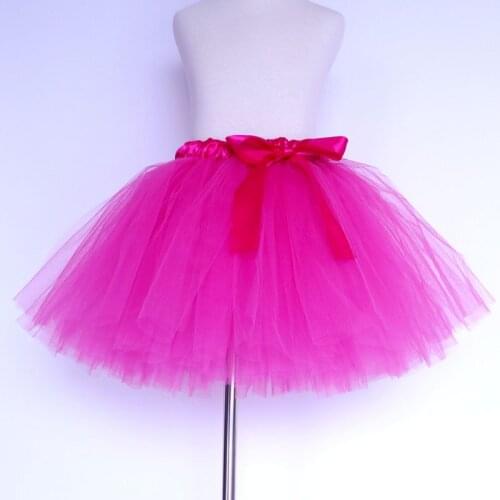 2020 NEW Rose-carmine tulle toddler children baby costume ball gown party dance wedding short pettiskirt tutu girl kids skirt