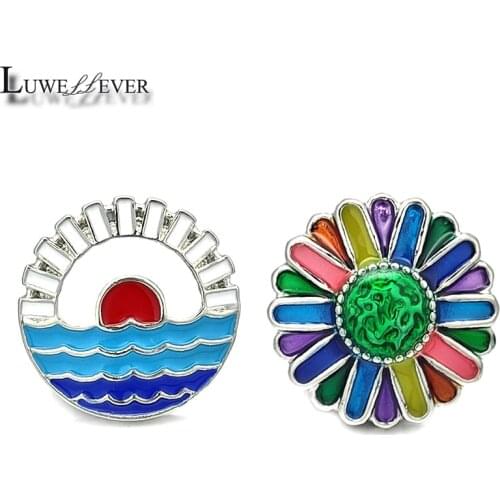 New Component w481 Flower Crystal 18mm Metal Snap Button For Bracelet Necklace Interchangeable Jewelry Accessorie Findings