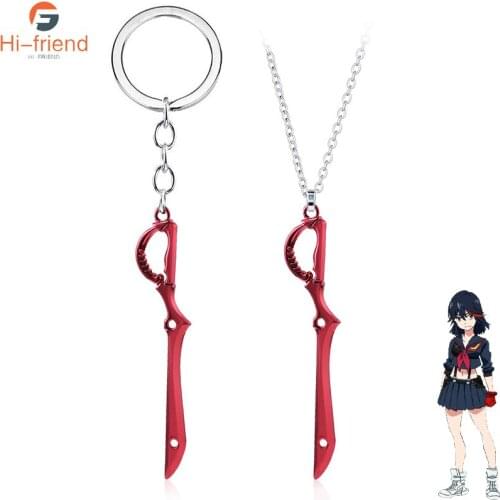 Anime KILL la KILL Necklace Matoi Ryuuko Weapon One Piece Scissors Shape Pendant Necklace for Women Men Cosplay Prop