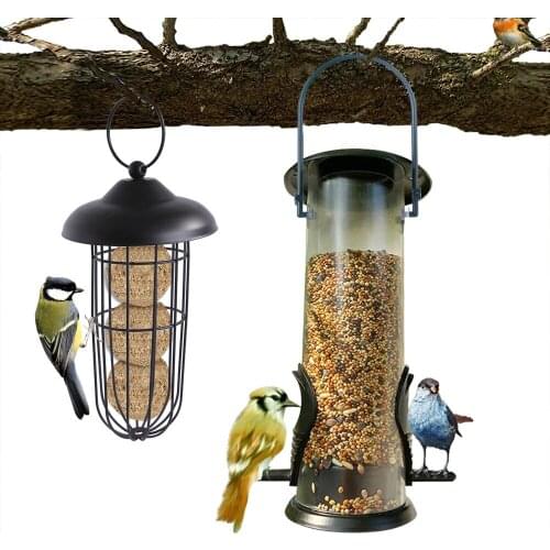 Bird Feeder for Outdoors Feeding Portable Wild Birds Plastic Supplies Products Park Garden Tree Container Bird Supplies