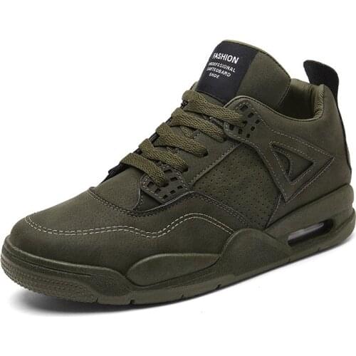 Retro Leather Men Vulcanize Shoes Autumn Thick Soles Hiking Dads Shoes Non-slip Walking Men Flats Basket Sneakers Running Shoes