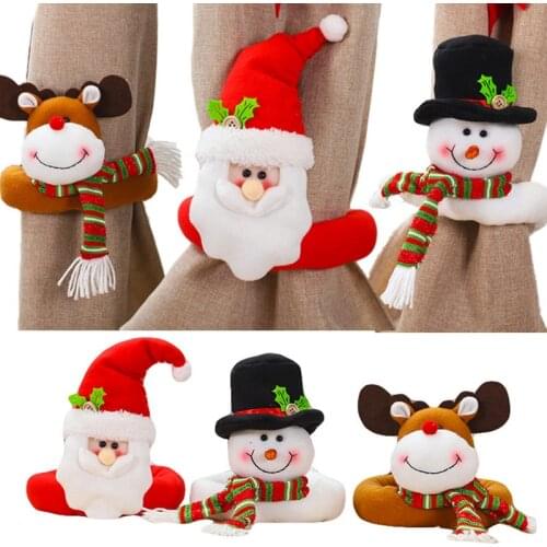 Christmas Santa Curtain Buckle Navidad Cartoon Christmas Decoration Window Bedroom Hook Fasten Clamp Hogar Home Decor Kerst Noel