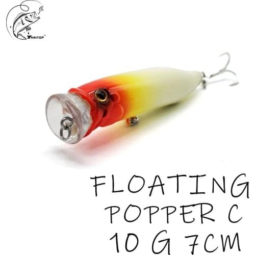 Thritop Long Casting Popper Fishing Lure 10G 70MM 5 Colors TP153 High Quality Floating Hard Bait Fishing Tackles