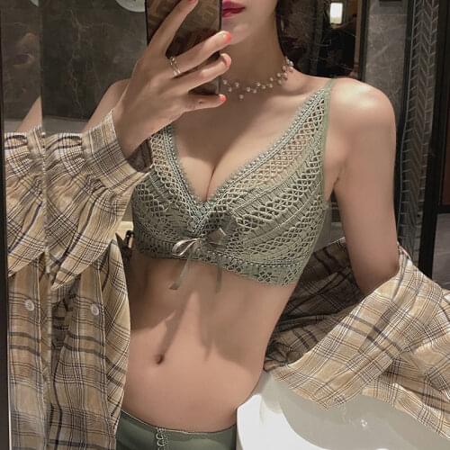 Sexy lingerie women gathered without rims, adjusted pair of breasts, small breasts and flat breasts, lace bra underwear bra set