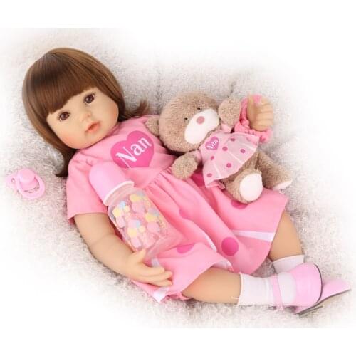 22 inch Handmade reborn Silicone vinyl adorable Lifelike lol Baby Bonecas girl kid bebe doll reborn menina de silicone KAYDORA