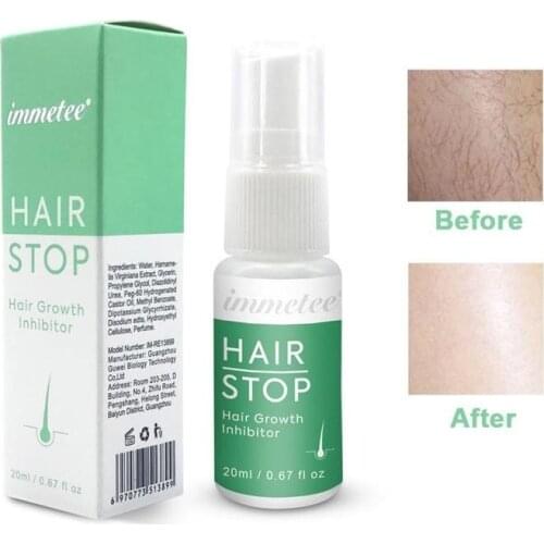 20ml Painless Hair Removal Spray Hair Suppression Spray Permanent Hair Growth Inhibitor Shrink Pores Skin Smooth Hair Inhibitor