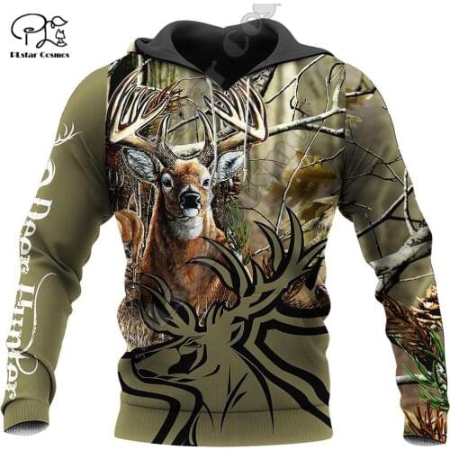 PLstar Cosmos Camo Bow Deer Hunting Animal Hunter Pullover NewFashion Long sleeve Unisex 3DPrint Zip/Hoodie/Sweatshirt/Jacket N7