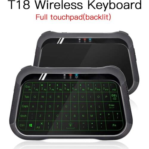 MRSVI New T18 2.4G Mini Wireless Keyboard Backlit Air Mouse with Full Touchpad Smart Remote Control for Android/Windows vs H18