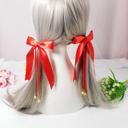 Japanese style JK Hipster Cute SOFT Adorable Double Ponytail Hair Band Performance Headdress Bell Ribbon Headdress