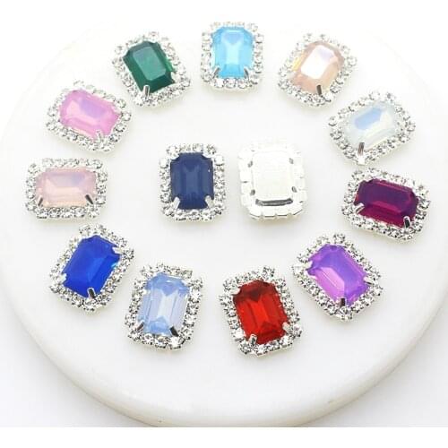 10Pcs 20*15MM Rectangular Metal Buttons, Four-Hole Sewing Jewelry Accessories DIY Handmade Crafts Wholesale