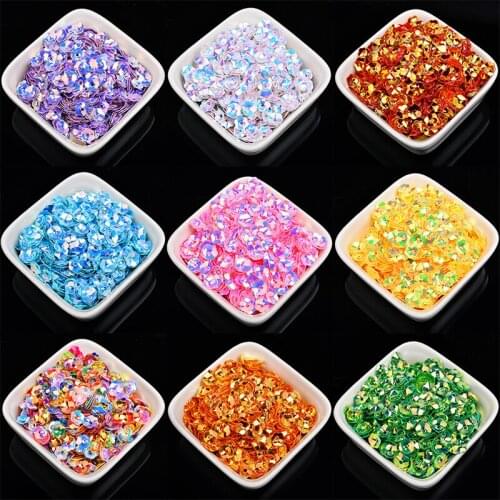 1000p 6mm color ab rose Flowers AAA grade shiny flatback Loose Sequins Paillettes Sewing Clothes Wedding dress DIY decorations