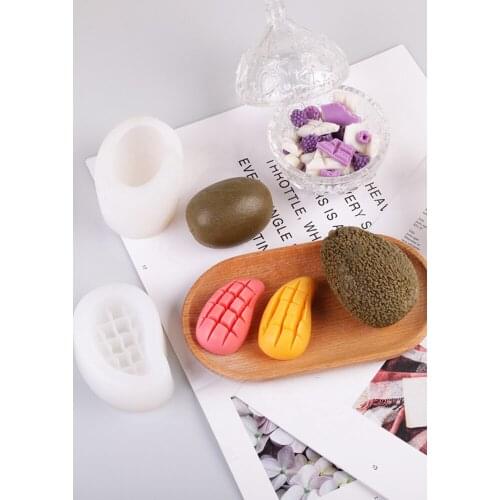 3D Kiwi Avocado Mango Silicone Handmade Scented Candle Mold DIY Fruit Supplies Mould Home Decoration Clay Soap Making Art Tools