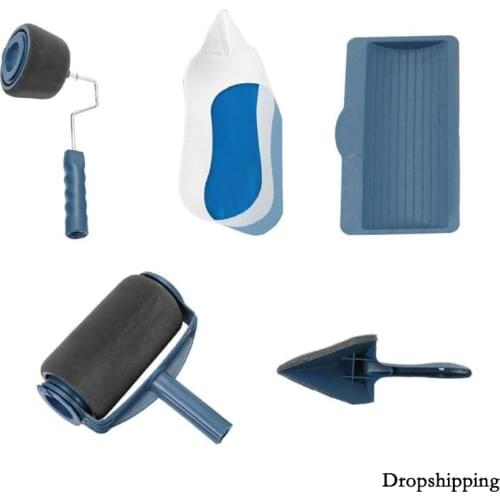 5 Pcs/Set Paint Runner Pro Roller Brush Flocked Edger Office Room Wall Painting Home Tool Roller Paint Brush Set Dropshipping