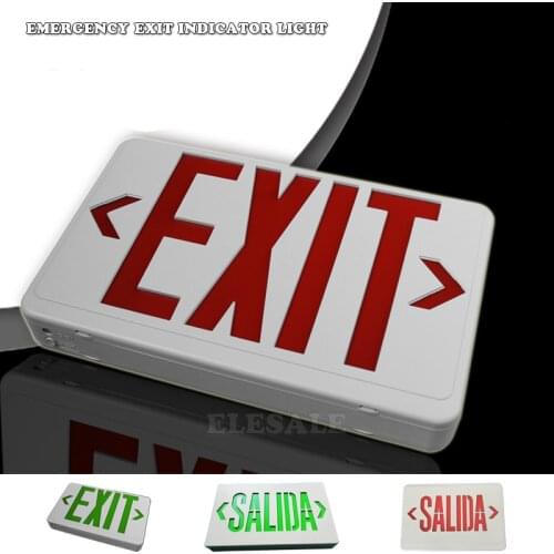 Emergency Exit Salida Sign Indicator Light Direction Arrow Fire Disaster Emergency Lamp 110v/220v For Home Office Apartment Mall