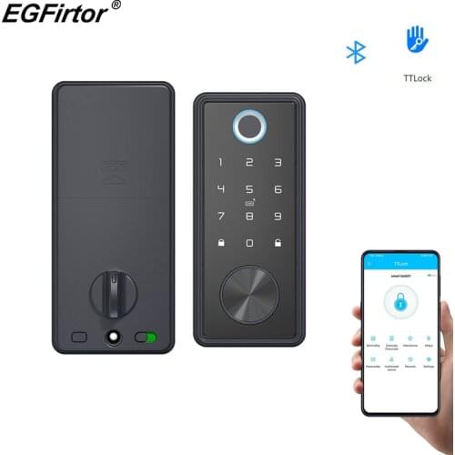 Smart TTLock Bluetooth Keyless Entry Door Lock Electronic Keypad Deadbolt Lock Work With Tuya Wifi Password Fingerprint Lock