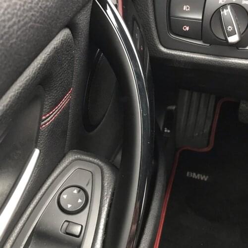 Black Car Interior Door Handles For BMW 3 Series F30 F35 Left Right Front Rear Side Inner Doors Panel Handle Bar Pull Trim Cover