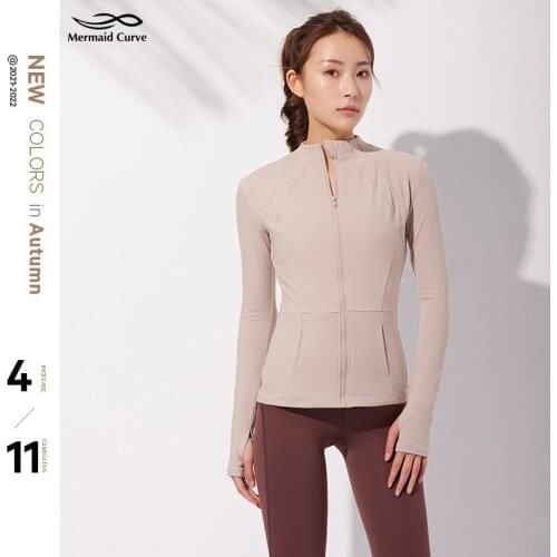 Spring Autumn Running Jacket Women Stand-up Collar Zipper Sport Coat Thin Quick Dry Fitness Clothes Slim Long Sleeves Yoga Shirt