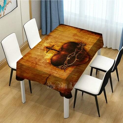 Sacred Heart Of Jesus Christ Design Table Cover For Picnic Kitchen Dining Decor