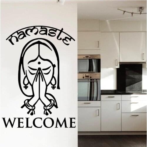 Home Wall Stickers Vinyl Decals Yoga Namaste Decal Sticker House Doors and Windows Poster Art Wallpaper Decoration Indian 3550