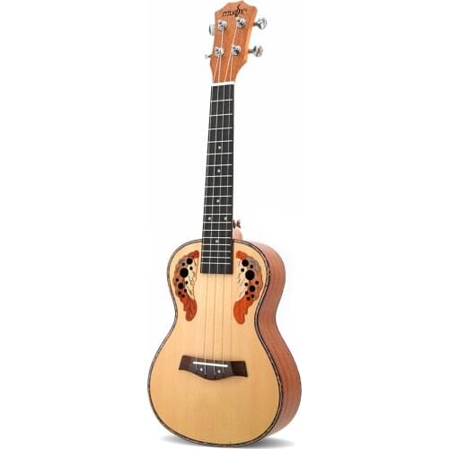 23 inch Ukulele Concert Hawaiian Guitar Ingman Spruce Panel Grape hole Electric Ukelele with Pickup EQ Musical Instruments