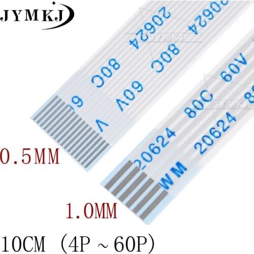 10PCS FPC/FFC Ribbon Flexible Flat Cable 0.5MM Pitch With AWM 20624 80C 60V VW-110CM Length Forward Reverse Direction