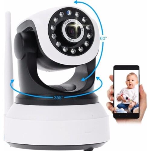 Home Security IP Camera WiFi Wireless Pan Tilt Night Vision with Audio HD 720P Remote Viewing by iPhone Android Factory Direct