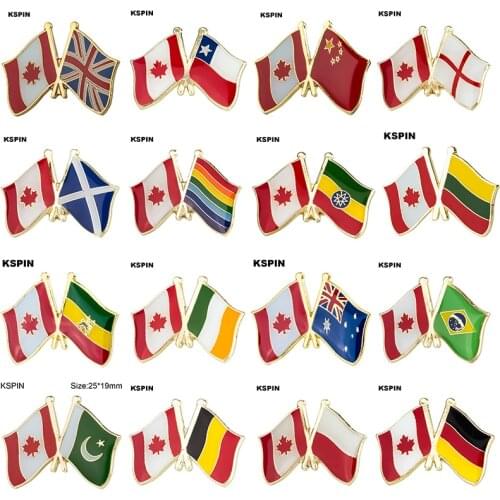 Canada Friendship Flag Metal Lapel Pin Badges Decorative Brooch Pins for Clothes Bag