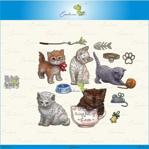 Cute kitty collection metal cutting dies 2021 new diy molds Scrapbooking Paper Making die cuts crafts